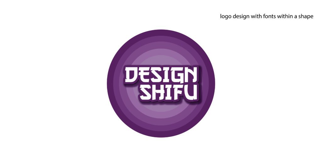 Logo design with fonts within a shape