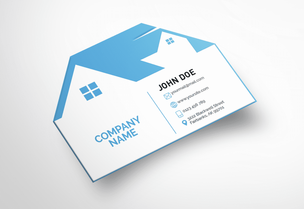 Real Estate Business Card Template with a roof Real Estate Business Card Template With a Roof Symbol