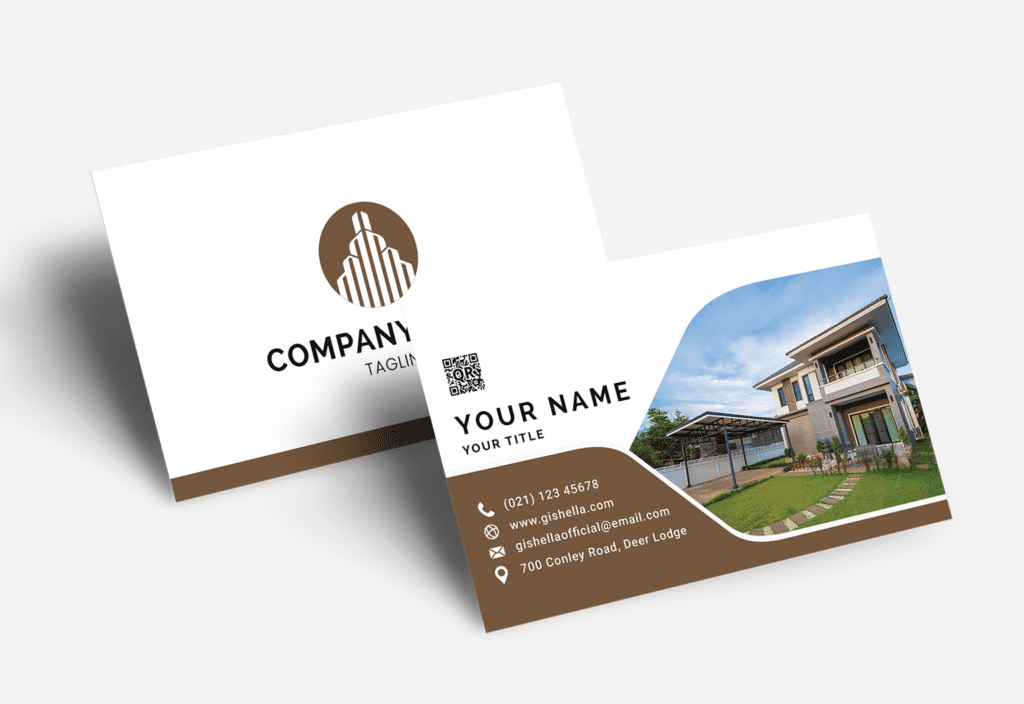 Real Estate Business Card Template with a property photograph Real Estate Business Card Template with a property photograph